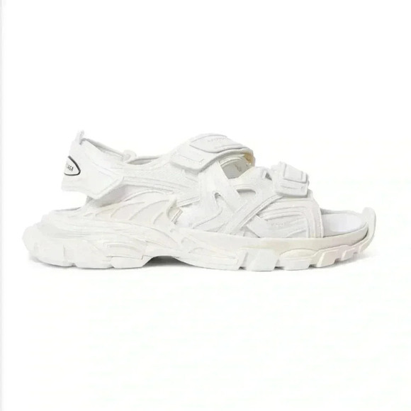 NIB Balenciaga Unisex Track Neoprene Rubber Velcro Strap Sandals White 8 - Picture 3 of 13